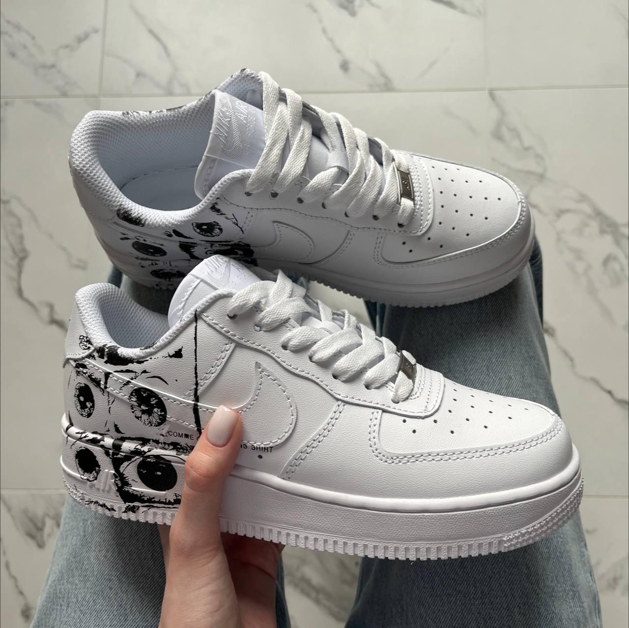 Кросівки Nike Air Force 1 Low Comme des Garçons Supreme Білі Найк Аір Форс шкіра демісезон унісекс, фото 1