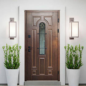 Вхідні двері в будинок Лучія зі склопакетом та атмосферостійким покриттям ArWood