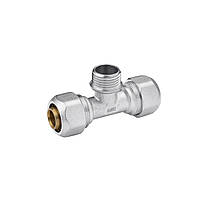 Трійник металопластиковий Karro 20х1/2"х20 РЗ нікельований KR-0711