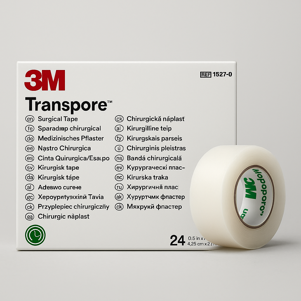 Пластир медичний 3M Transpore 1,25 см х 9,1 м,1527-0