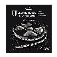 LED стрічка 4,5Вт 12В SMD2835 60 діодів, 540 Лм , холодний білий 6500К, серія Simple Electro House by Rishang