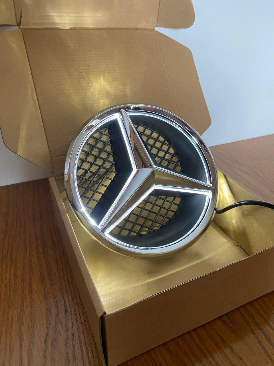 Лед емблема решітки радіатора Mercedes-Benz C-class W204 2007-2014 Лед підсвітка C-клас колір хром, фото 1