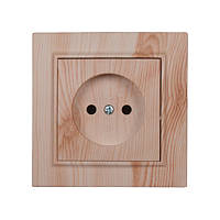 Розетка без заземлення 16А, термопластик, Enzo  біле дерево