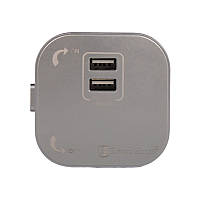 Розетка трекова подвійна USB 2.4 А, Unique Elegance Pandora (срібло)