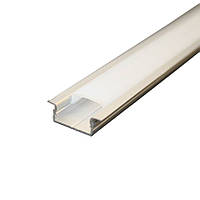 Комплект алюмінієвого профілю та матового розсіювача 2 м 20,9*6,8 мм, врізний, срібний