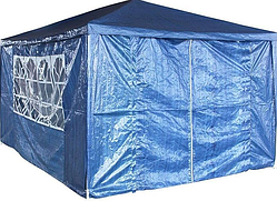 Бесідка 3x4 м водонепроникна з 4 бічними стінками Gazebo, захист від дощу та сонця, синя