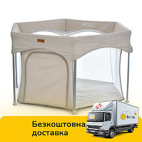 Манеж ігровий дитячий El Camino SWIFT 6 (відкидний бортик, вхід-змійка) ME 1195 Beige Бежевий