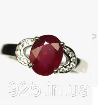 Каблучка. Натуральний рубін. Срібло 925., фото 1