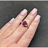 Каблучка. Натуральний рубін. Срібло 925., фото 2