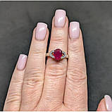 Каблучка. Натуральний рубін. Срібло 925., фото 3