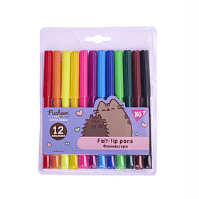 Фломастери Yes 12 кольорів "Pusheen"
