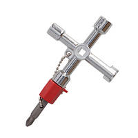 Ключ хрестоподібний до технічних шаф з бітами PH2 / плоский 6x1,2 мм (6499)