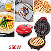 Кругла міні електрична вафельниця для дому Червона WQ-H603, фото 7