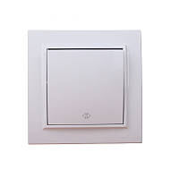 Вимикач одноклавішний перехресний, Enzo  білий