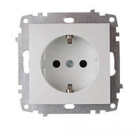 Механізм розетки із заземленням 16А, термопластик, Enzo  білий