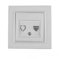 Розетка комп'ютерна 1х8P8C, Enzo  білий