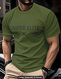 Футболка чоловіча з написом SNIPER ELITE ,зелена, фото 2