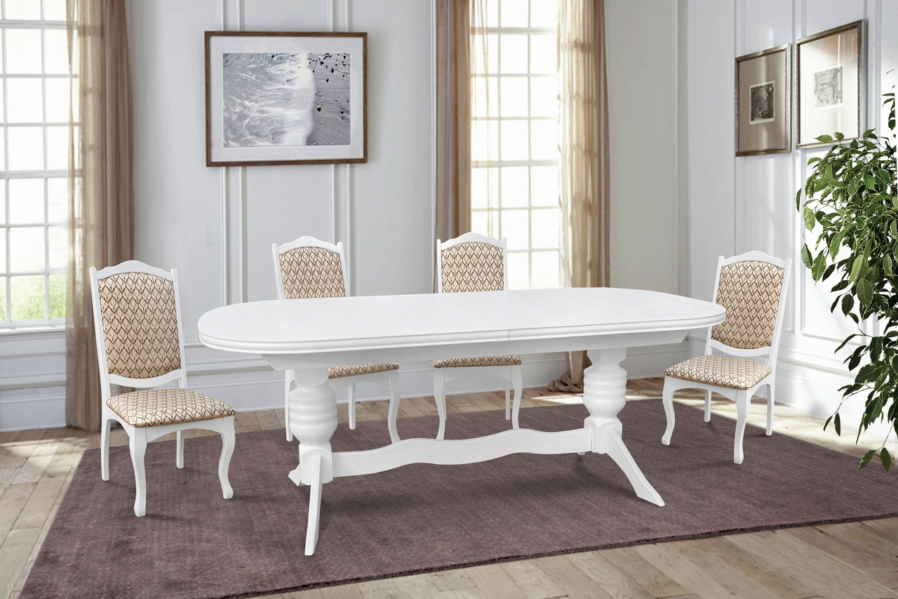 Стіл обідній Гетьман 200-280 см (білий), фото 1