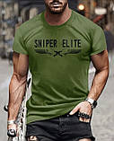 Футболка чоловіча з написом SNIPER ELITE ,зелена, фото 6