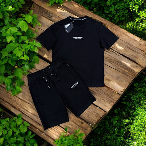 Літній чоловічий костюм Armani Exchange шорти та футболка, брендовий спортивний костюм Армані на літо, фото 1