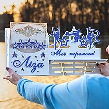 Медальниця для гімнастики. Дипломниця. Медальниця з поличкою для кубків. Холдер для гімнастки