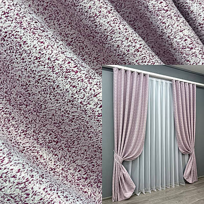 Комплект штор (2шт. 1,5х2,7м.) з тканини софт. Колір фуксія з білим. Код 1729ш 33-0648