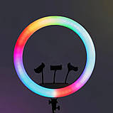 Світлодіодна кільцева RGB лампа MJ56 з пультом кольорове студійне відеосвітло для фото відео блогерів, фото 2