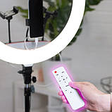 Світлодіодна кільцева RGB лампа MJ56 з пультом кольорове студійне відеосвітло для фото відео блогерів, фото 4