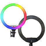 Світлодіодна кільцева RGB лампа MJ56 з пультом кольорове студійне відеосвітло для фото відео блогерів, фото 8