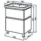 Тумба підлогова ЮВВІС Ліон біла 70 см з умивальником Веста 70 см, фото 4