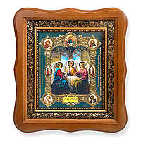 Ікона Свята Трійця, лик 15х18 см, в світлому дерев'яному кіоті