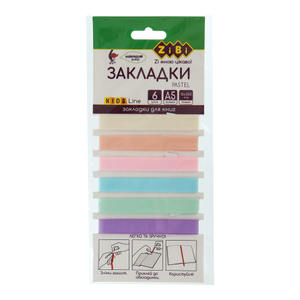 Набір закладок самоклеючих Zibi PASTEL, А5, 6шт., асорті, KIDS Line, фото 1