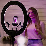 Світлодіодна кільцева RGB лампа MJ56 з пультом та штативом 2м кольорове студійне відеосвітло для фото відео, фото 8