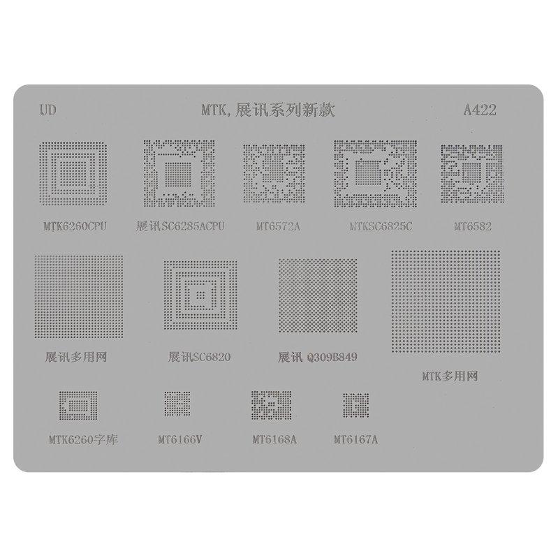 BGA-трафарет A422 для мобільного телефона China-phone universal, MT6572A, SC6825C, MT6582, MT6166, 13 in 1