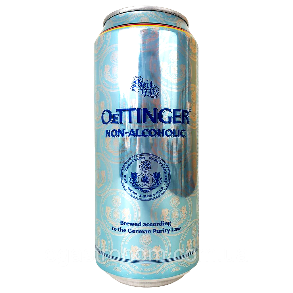 Пиво безалкогольне світле Отінгер Oettinger alkoholfrei 0% 500ml ж/б 24шт/ящ (Код: 00-00017681)