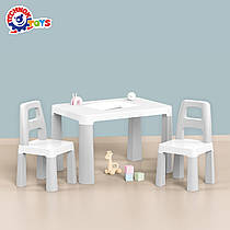 Стіл дитячий з двома стільцями сірий 0150 Технок