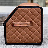 Органайзер у багажник з вишивкою BMW, коньячний, 65 см, автомобільний органайзер в авто, фото 6