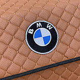 Органайзер у багажник з вишивкою BMW, коньячний, 65 см, автомобільний органайзер в авто, фото 4