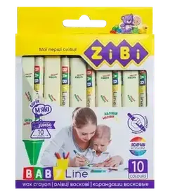 Олівці воскові Zibi Jumbo Baby Line 10 кольорів трикутні (ZB.2482)