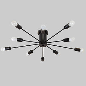 Стельова чорна люстра на 10 плафонів (52-9901-10 BK), фото 1