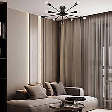 Стельова чорна люстра на 10 плафонів (52-9901-10 BK), фото 4