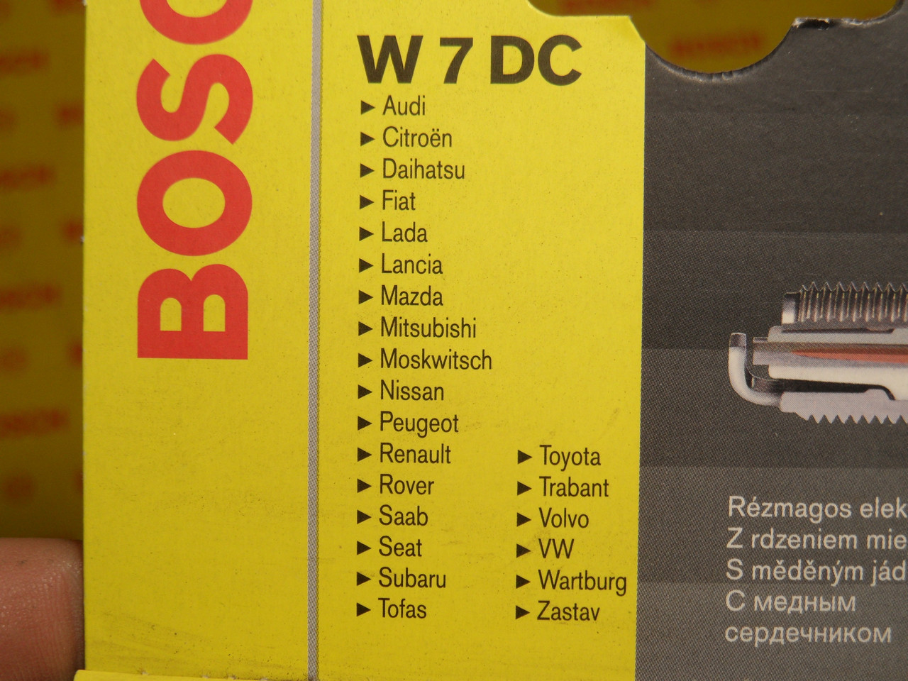 Свеча зажигания BOSCH W7DC 0.8 4 ШТ 0241236821,0 241 236 821, - фото 5 - id-p469431499