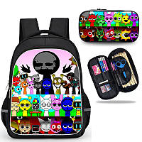 Комплект до школи 1-2 клас Sprunki: шкільний рюкзак + пенал Спрункі для хлопчика першокласника портфель + ПОДАРУНОК