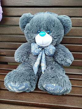 М'яка іграшка Ведмедик Зефір 50 см М'яка іграшка ведмідь Плюшевий ведмідь Плюшеве ведмежатко Темно-синій