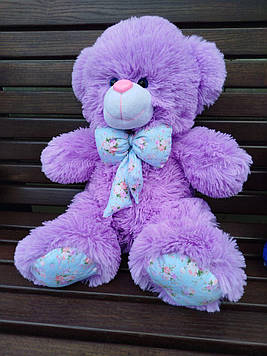 М'яка іграшка Ведмедик Зефір 50 см М'яка іграшка ведмідь Плюшевий ведмідь Плюшеве ведмежатко лаванда
