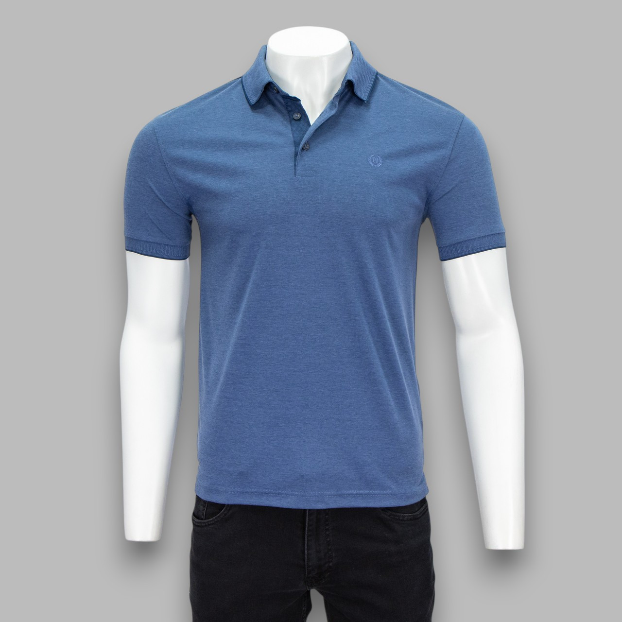 Футболка чоловіча NOVEL G-5154 LIGHT INDIGO 50% бавовна 50% поліестер L(Р), фото 1