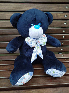М'яка іграшка Ведмедик Зефір 50см Темно-синій гладенький М'яка іграшка мішка Плюшевий ведмедик