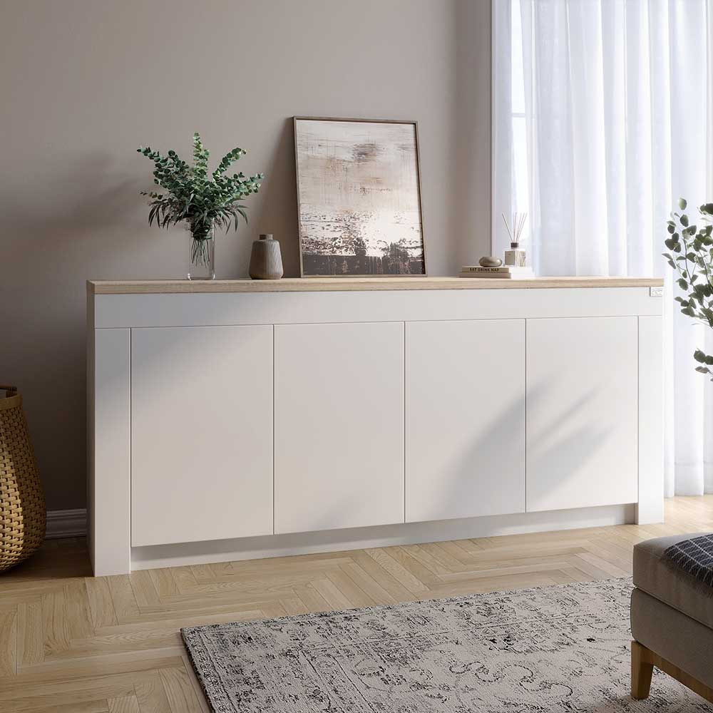 Великий комод LION Ларрі-1 Нiмфея альба/Дуб Сонома Трюфель (LION-041048)