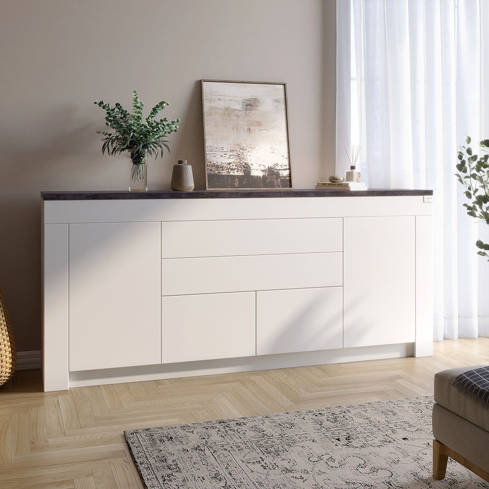 Великий комод LION Ларрі-2 Нiмфея альба/Бетон Темний (LION-041060)