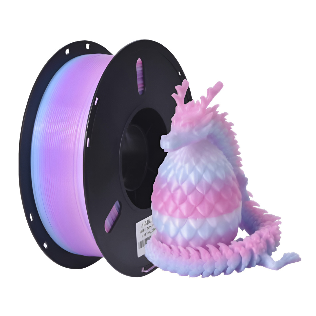 Пластикова нитка PLA, 1.75 мм, 1 кг, кришталево-веселковий синьо-червоний (Crystal Rainbow Blue-Red)